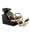 Lavacabezas estilo Retro Vintage con pica negra y reposapies integrado Modelo Ranch Gold