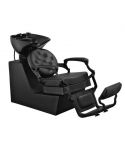 Lavacabezas estilo Retro Vintage con pica negra y reposapies integrado Modelo Ranch Black