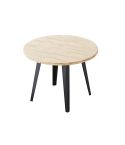 Mesa de comedor Redonda extensible negra con patas metálicas y tablero de Roble Nordish Modelo Berg-E 100