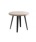 Mesa de comedor Redonda extensible negra con patas metálicas y tablero de Roble Nordish Modelo Berg 100