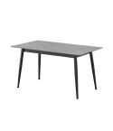 Mesa de comedor fija con patas metálicas y tablero Ceramic Gris Modelo Berna 140x80