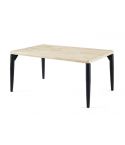 Mesa de comedor fija negra con patas metálicas y tablero de Roble Nordish Modelo Moon 160x100