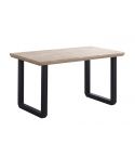 Mesa de comedor extensible negra con patas metálicas y tablero de Roble Nordish Modelo Roma 140x80