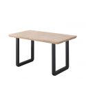 Mesa de comedor fija negra con patas metálicas y tablero de Roble Nordish Modelo Roma 150x90