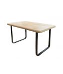 Mesa de comedor fija negra con patas metálicas y tablero de Roble Nordish Modelo Smooth 140x80