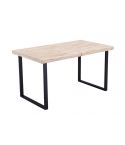 Mesa de comedor extensible negra con patas metálicas y tablero de Roble Nordish Modelo Steve 140x80