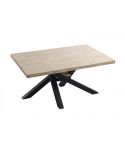 Mesa de comedor fija negra con patas metálicas y tablero de Roble Nordish Xena 160