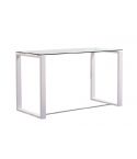 Mesa de estudio / despacho fija en cristal templado con patas cromadas Modelo Benetto 120x60