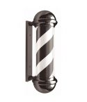 Poste giratorio para Barbería y Peluquería con Luz Modelo Blanco Negro Negro 70x20cm