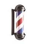 Poste giratorio para Barbería y Peluquería con Luz Modelo Tricolor Negro 70x20cm