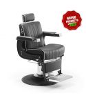 Sillón Barbero hidráulico reclinable y giratorio con reposabrazos Modelo Fold Negro