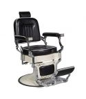 Sillón de Barbero estilo Vintage con reposapies integrado Modelo Dominus Negro