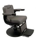 Sillón Barbero Vintage hidráulico reclinable y giratorio con reposabrazos Modelo Mamba Gris
