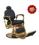 Sillón Clásico de Barbero hidráulico estilo Vintage con reposapies integrado Modelo Príapo Dorado