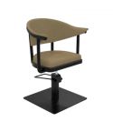 Sillón Corte de Peluquería Vintage con base metálica y reposabrazos Modelo Lyra BE - Base negra a elegir