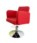 Sillón Corte de Peluquería hidráulico con reposabrazos Modelo LBH-27R - color rojo
