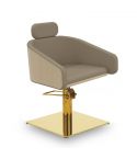 Sillón corte de Peluquería con base metálica y reposabrazos Modelo Alya BE - Base dorada a elegir