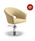 Sillón hidráulico de corte de linea curva con reposabrazos Modelo Arcel Cream