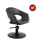 Sillón Corte de Peluquería con base redonda negra Modelo Bella Negro