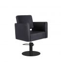 Sillón hidráulico de corte con base redonda negra y reposabrazos Modelo Dora BR
