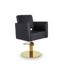 Sillón hidráulico de corte con base redonda dorada y reposabrazos Modelo Dora GR
