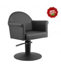 Sillón Corte de Peluquería con base redonda negra Modelo Echo Negro
