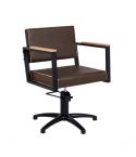 Sillón hidráulico de corte Vintage con base negra de estrella y reposabrazos Modelo Ocean BR-BF