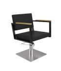Sillón hidráulico de corte Vintage con base metálica y reposabrazos Modelo Ocean B - Base plateada a elegir