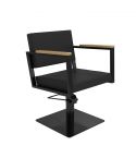 Sillón hidráulico de corte Vintage con base metálica y reposabrazos Modelo Ocean B - Base negra a elegir