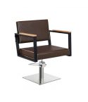 Sillón hidráulico de corte Vintage con base cuadrada y reposabrazos Modelo Ocean BR-S