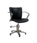 Sillón hidráulico de corte con base de estrella y reposabrazos cromados Modelo Parma