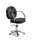 Sillón hidráulico de corte con base de estrella y reposabrazos cromados Modelo Perm Star