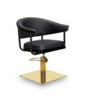 Sillón Corte de Peluquería Vintage con base metálica y reposabrazos Modelo Lyra B - Base dorada a elegir