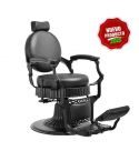 Sillón Clásico de Barbero hidráulico estilo Retro Vintage con reposapies integrado Modelo Blaze Negro