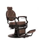 Sillón Clásico de Barbero hidráulico estilo Retro Vintage con reposapies integrado Modelo Buzz Black Marrón