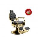 Sillón Clásico de Barbero hidráulico estilo Retro Vintage con reposapies integrado Modelo Mae Gold