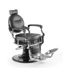 Sillón Clásico de Barbero hidráulico estilo Vintage Modelo Mige Silver Negro
