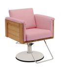 Sillón de Peluquería y Estética hidráulico con base redonda y reposapiés Modelo Pink Frida