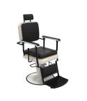 Sillón Clásico de Barbero hidráulico estilo Retro Vintage con reposapies integrado Modelo Serge B Negro