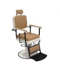 Sillón Clásico de Barbero hidráulico estilo Retro Vintage con reposapies integrado Modelo Serge BE Beige