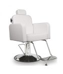Sillón de Maquillaje y Peluquería hidráulico con base redonda y reposapiés Modelo Noor - Color Blanco
