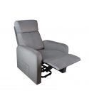 Sillón de Masaje Relax reclinable en Tela Terciopelo Modelo Royal - Color Gris