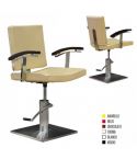 Sillón hidráulico de corte con base cuadrada y reposabrazos Modelo Touch