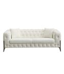 Sofá de diseño clásico de 3 plazas estilo Vintage en Tejido Linen blanco Modelo Chester Cindy