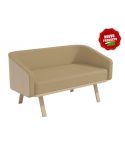 Sofá de espera de diseño para recepción 2 plazas con respaldo Modelo Minsk BE - Color Beige