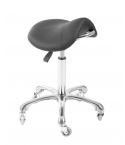 Taburete Pony ergonómico con base cromada Modelo Pomp Black