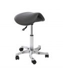 Taburete Pony ergonómico con Forma de silla de montar Modelo Vena Gris Oscuro