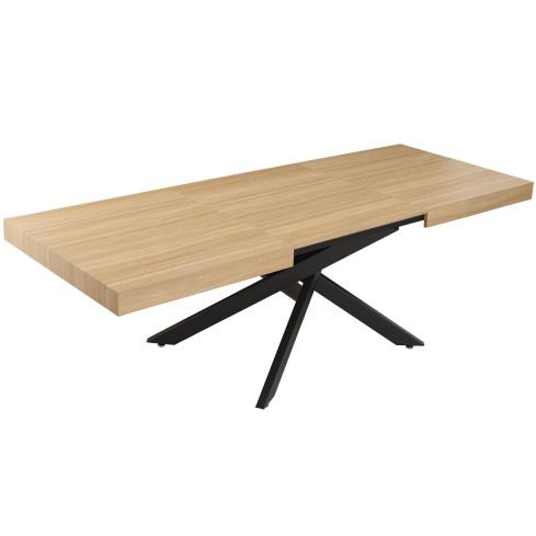 Mesa Comedor Extensible Leonardo 160 – 240 cm Oak / Negro.