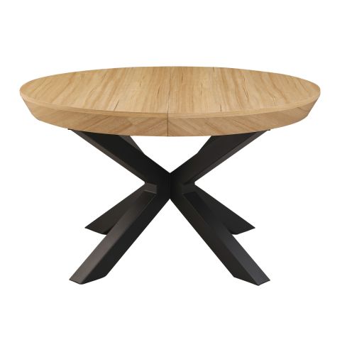 Mesa Comedor Redonda Extensible Bradley 130 - 180 x130CM Oak/Negro