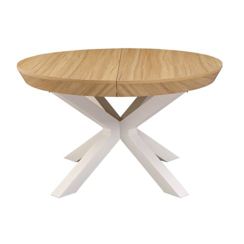 Mesa Comedor Redonda Extensible Bradley 130 - 180 x130CM Oak/Blanca